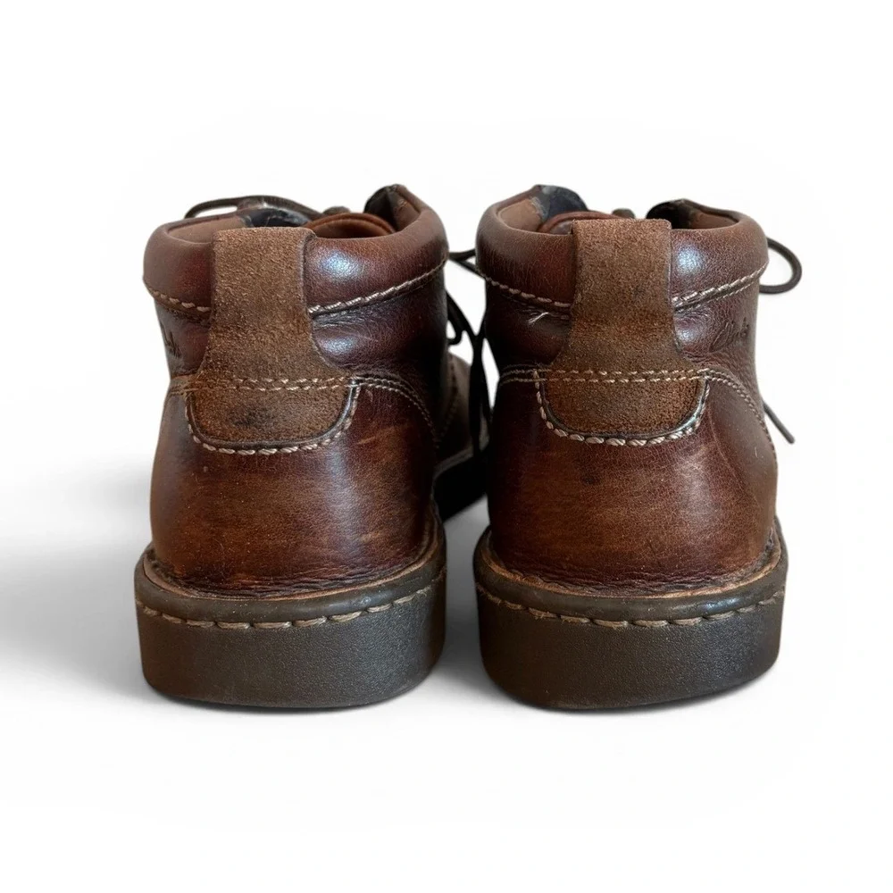 Clarks Stratton Limit‎ Mens Dark Brown Leather Chukka Ankle Boots Size 7.5 M